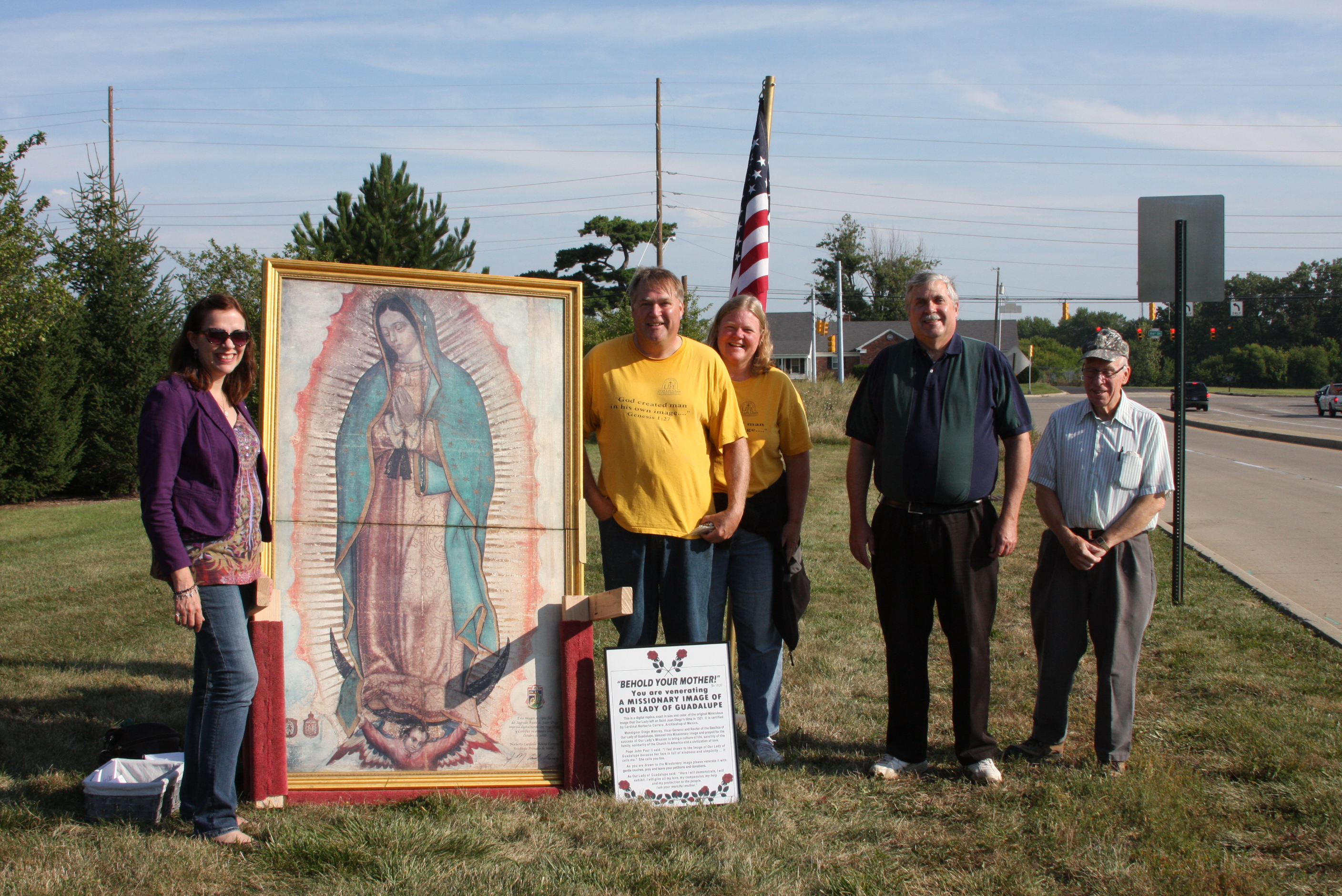Missionary image of Our Lady of Guadalupe at Planned Parenthood